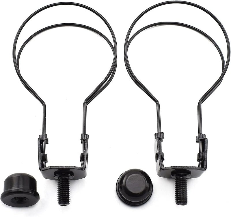 MARRTEUM Lamp Shade Light Bulb Clip Adapter with Solid Lamp Finial for Table and Floor Lamps [2set Black] - Image 1